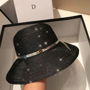 2020 New Women Beach Hat Wide Brim Straw Hat Anti UV UPF50 Floppy Sun Hat Cap Foldable Summer Hat Kentucky Derby Breathe Freely