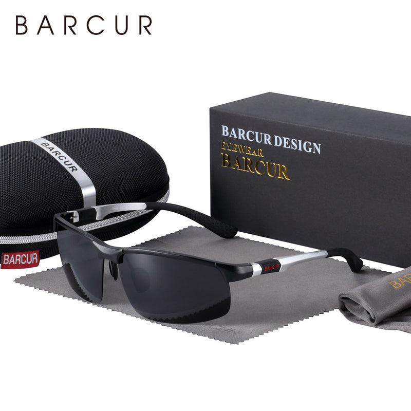 BARCUR, gafas de sol deportivas de aluminio y magnesio, gafas de conducción ligeras polarizadas para hombres y mujeres