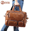 JOYIR Genuine Leather Men's Briefcase Business Bag Laptop 17"Large Capacity Travel Messenger Bag Men Shoulder Bag for Documents