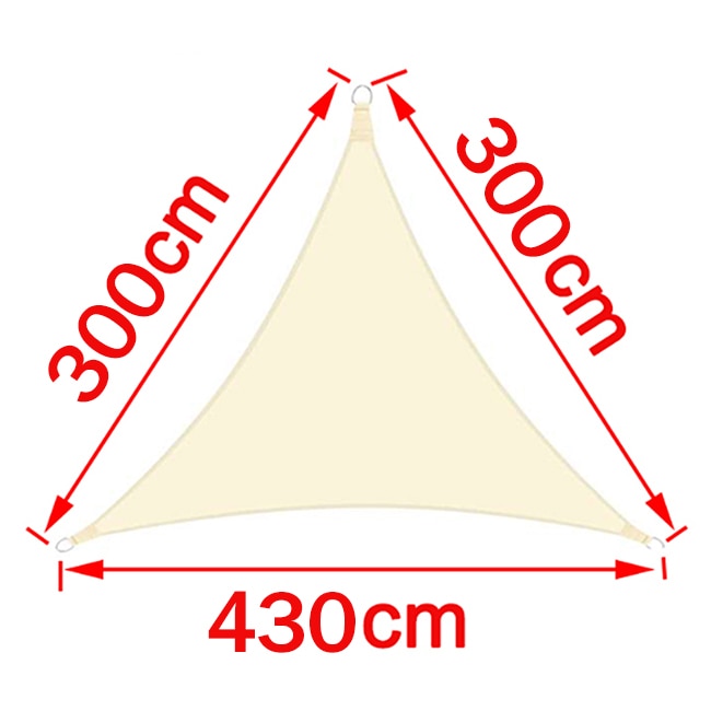 Vela de sombra de poliéster impermeable 300D beige, triángulo, rectángulo, toldo cuadrado para jardín al aire libre, playa, terraza, toldo de piscina