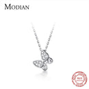 Modian 2020 Neu 925 Sterling Silber Funkelnder Zirkon Tanzender Schmetterling Kleiner Mini-Anhänger für Frauen Edlen Schmuck Geburtstagsgeschenk