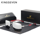 KINGSEVEN Aluminium Herren Sonnenbrille Polarisierte Gläser Marke Rot Design Bügel Sonnenbrillen Beschichtung Spiegelgläser Oculos de sol 7719
