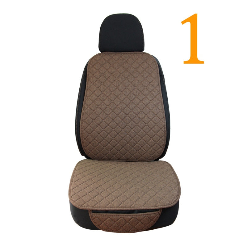 Funda Universal para asiento de coche, Protector de lino, parte delantera y trasera, cojín de lino para automóvil, alfombrilla de respaldo, accesorios para Interior de coche