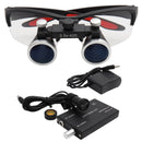 Dentallupen Dentallupe Dentallabor Medizinische Lupen Vergrößerung Fernglas 2,5/3,5x420 Scheinwerfer Scheinwerfer 5W Set Metallbox