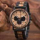 BOBO BIRD Holzuhr Herren Stoppuhr Chronograph Stilvoller Luxus Show Date Holz Quarz Armbanduhr Herrenuhren In Geschenkbox OEM