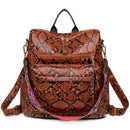Retro Large Backpack Women PU Leather Rucksack Women&