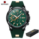 Reloj de recompensa para hombre, relojes impermeables de esfera grande de silicona, reloj de pulsera deportivo de cuarzo para hombre, cronógrafo, marca de lujo superior, reloj Masculino