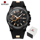 Reloj de recompensa para hombre, relojes impermeables de esfera grande de silicona, reloj de pulsera deportivo de cuarzo para hombre, cronógrafo, marca de lujo superior, reloj Masculino