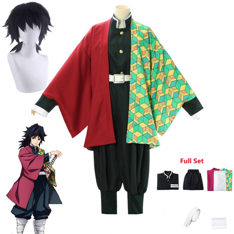 Anime Demon Slayers Kimetsu no Yaiba Tomioka Giyuu Cosplay Costume Women Men Kimono Uniform Halloween Christmas Party Clothes