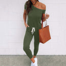 2022 Summer Off Shoulder Jumpsuit Women Overalls Elegant Romper Women Long Black Jumpsuit Female Romper Overalls For Women