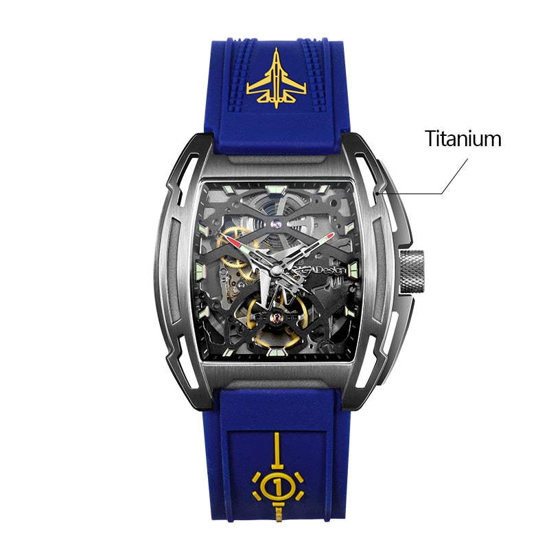 CIGA Design Titanium Sapphire Mechanical Automatic Watch Z Series Luxury Waterproof Luminous Timepiece Silicone Strap Tonneau