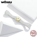 WOSTU 925 Sterlingsilber-Kreis-Charme-runder CZ-Korn-Korn-Klipp passte ursprüngliches Reflexions-Charme-Armband-Schmuck-Zubehör CQX101