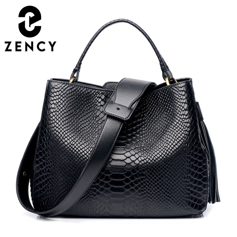 Zency, bolsos de lujo de piel auténtica para mujer, moda 2022, bolso de hombro femenino de alta calidad, nuevo diseño, bolsos con asa superior para mujer