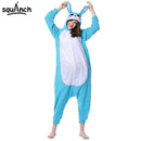 6 Modelle Kaninchen Strampler Niedlich Kigurumis Rosa Weiß Polar Fleece Tier Pyjama Häschen Anzug Karneval Urlaub Outfit Winter Nachtwäsche