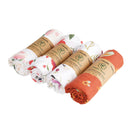 HappyFlute 4Pieces/Set Muslin Blankets 120*120cm Unisex Baby Swaddle Warp Muslin Cotton Baby Blanket