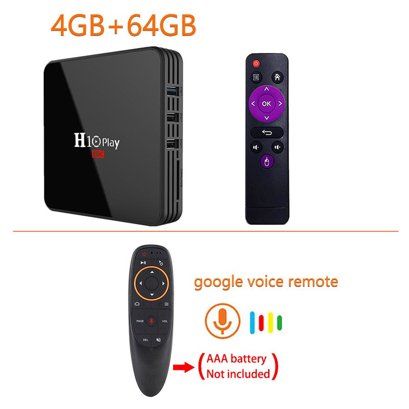 Android 9.0 TV Box, AllwinnerH6 Quad-Core, 6K HD Soporte de reproductor multimedia en varios idiomas WiFi de 2,4 GHz