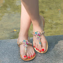 NUEVAS sandalias de playa de verano para mujer, zapatos de diamantes bohemios a la moda para mujer, chanclas con correa en T para mujer, zapatillas brillantes informales bohemias