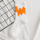 Socken Frühling und Herbst aus reiner Baumwolle, Damen, einfarbig, weich, Mode, Mädchen, schwarz, weiß, Lolita, lustig, koreanisch, die ganze Saison