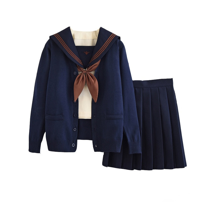 Schulmädchenuniform Japanische Klasse Navy Sailor Schuluniformen Studentenkleidung für Mädchen Anime COS Sailor Navy Suit beige