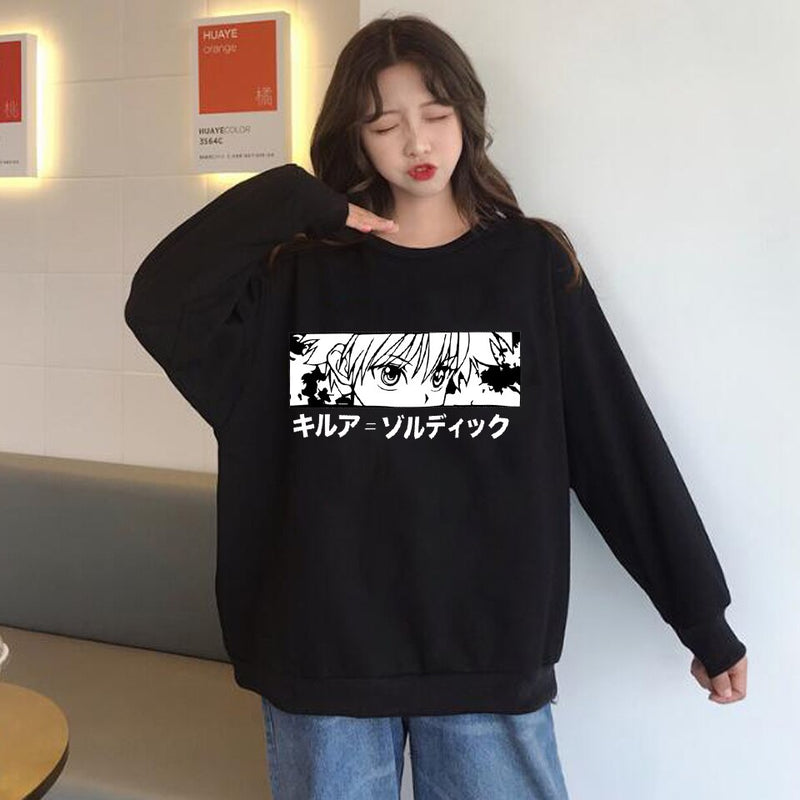 Hunter X Hunter Killua O Neck Hot Topic Tops Shirts Hoodies for Women Anime Print Pullovers Harajuku Women Sweatshirts Tops