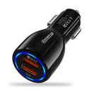 USLION Mini 2 Port USB Autoladegerät Adapter für iPhone Samsung QC3.0 Schnelllade USB Ladegerät Handy Dual USB Autoladegerät
