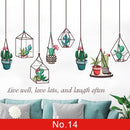 24 estilos Serie de plantas Pegatinas de pared para sala de estar Dormitorio Hojas verdes Calcomanías de pared extraíbles Vinilo DIY Murales ecológicos