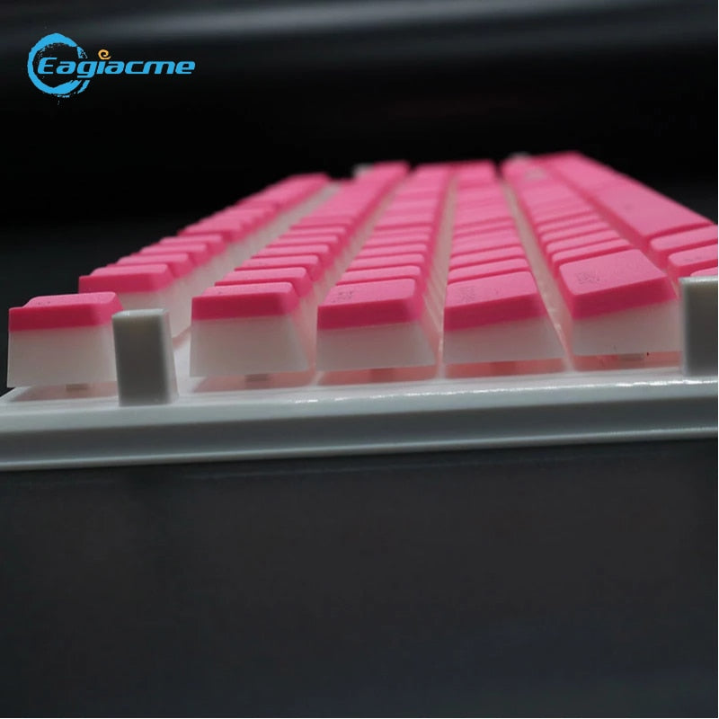 PBT-OEM-Profil, transparente Pudding-Tastenkappen, mechanische Tastatur mit Hintergrundbeleuchtung, 108 Tasten, zweifarbig, mechanische Gaming-Tastenkappe, universell