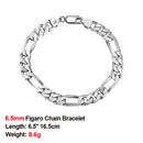 Effie Queen Italien Echt 925 Silber Diamantschliff Figaro Kette Halskette 5mm breit 40-60cm lang Frau Mann Halskette Schmuck Geschenk SC34