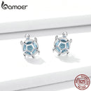 bamoer Ocean Blue Turtles Ohrstecker für Frauen 925 Sterling Silber Glas und CZ Ohrstecker Schmuck Mädchen Geburtstagsgeschenke BSE406