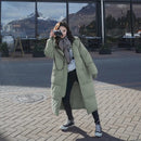 Abrigo de mujer 2022 nueva versión coreana suelta de longitud media con cremallera abajo chaqueta acolchada con capucha gruesa prendas de vestir de invierno tendencia femenina