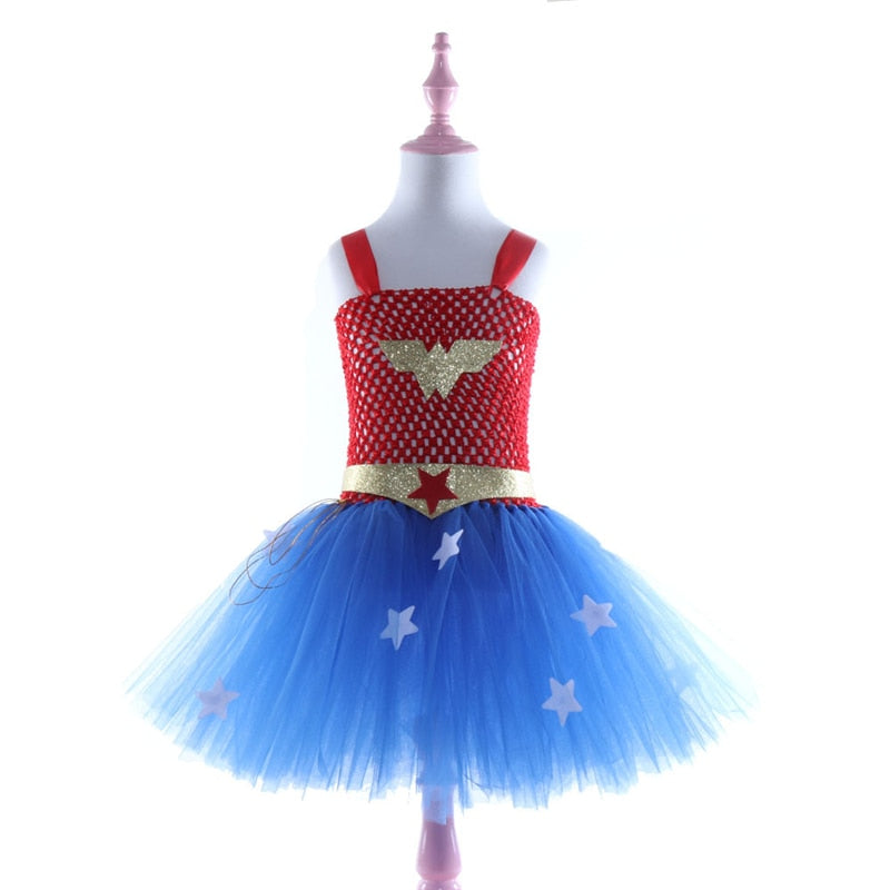 Wonder Girl Costume Dress Superhero Costume Children Halloween Costume for Kids