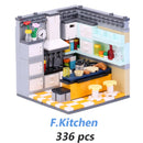 MEOA Living House Sets 6 Stile Einrichtungsbausteine ​​MOC Bricks City Friends Home Building Sets Lernspielzeug Geschenk