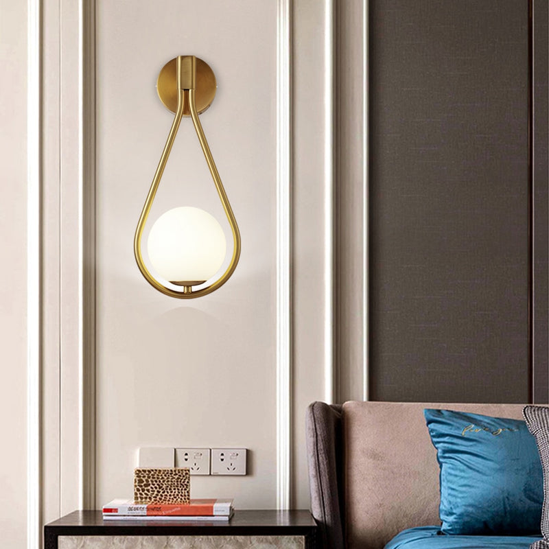 Lámparas de pared LED modernas Lámpara de sala de estar de metal Lámpara de pared de vidrio de cabecera nórdica de moda Iluminación de decoración de dormitorio
