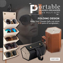 Sonnenbrillen-Organizer-Box Multi-Slot-Brillenaufbewahrung, faltbare tragbare Brille, Reise, PU-Ledertasche, Heimspeicher, Dropshipping