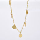 ANDYWEN 925 Sterling Silver Gold Several Coins Pendant Charm Choker Necklace Chain Women European Luxury Fashion Fine Jewelry