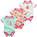 3 PCS/LOT Newborn Baby Clothing 2021 New Fashion Baby Boys Girls Clothes 100% Cotton Baby Bodysuit Short Sleeve Infant Jumpsuit