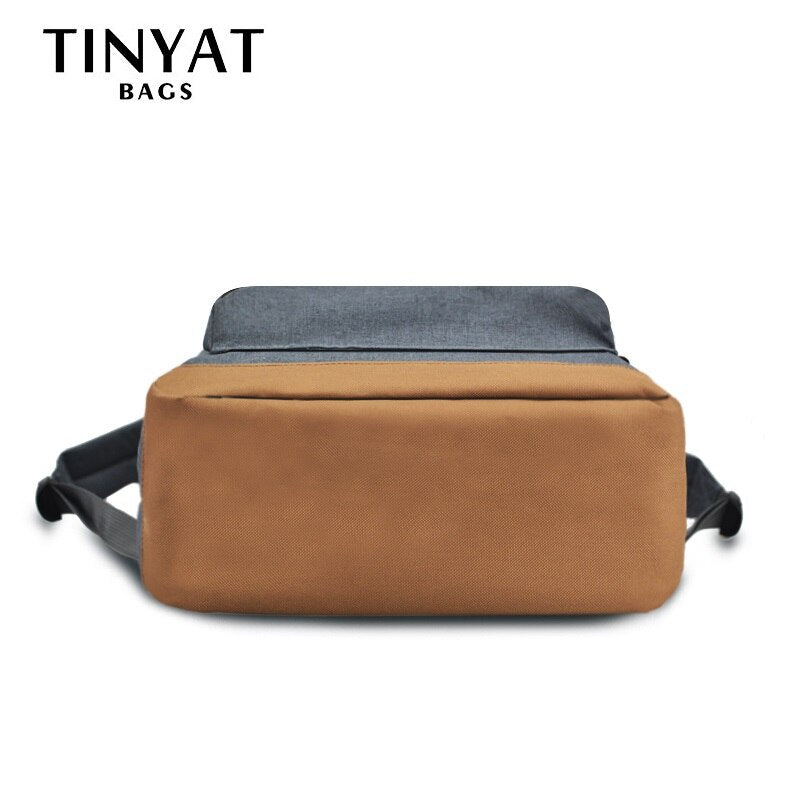 TINYAT, mochilas para ordenador portátil de 15 pulgadas para hombre, mochilas escolares para ordenador, mochilas de ocio para adolescentes, Mochila de hombro de viaje gris