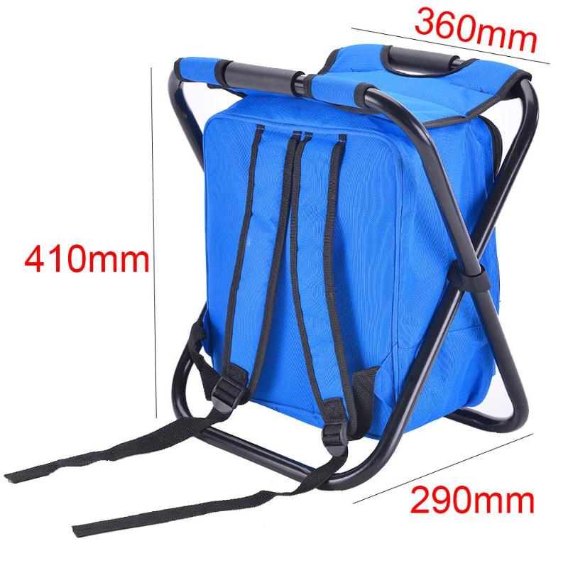 2 in 1 Folding Fishing Chair Bag Fishing Backpack Chair Stool Convenient Wear-resistantv for Outdoor Hunting Climbing Equipment