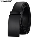WOWTIGER Modedesigner Herren Automatische Schnalle Leder Luxus Gürtel Business Männlich Legierung Schnalle Gürtel für Herren Ceinture Homme