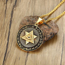 Vnox Antique Men Neckalces Triangle Eye of Providence Illuminati Pyramid All Seeing Eye Edelstahl Anhänger Punk Schmuck