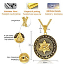 Vnox Antique Men Neckalces Triangle Eye of Providence Illuminati Pyramid All Seeing Eye Edelstahl Anhänger Punk Schmuck