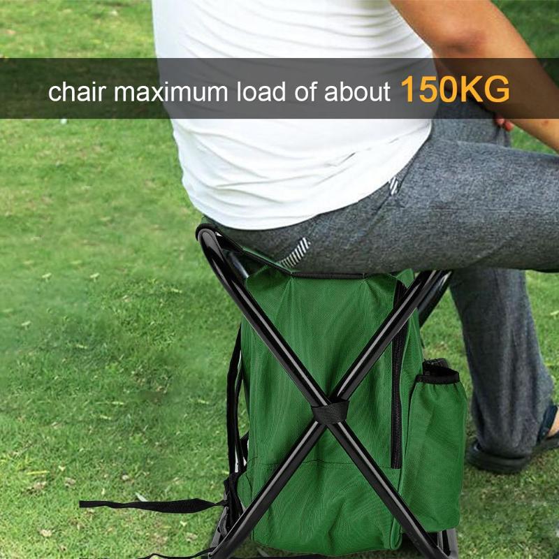 Bolsa para silla de pesca plegable 2 en 1, mochila de pesca, taburete para silla, práctico resistente al desgaste, para equipo de escalada de caza al aire libre