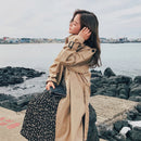 Mode Marke Neue Frauen Trenchcoat Lange Zweireiher Gürtel Blau Khaki Dame Kleidung Herbst Frühling Oberbekleidung Oversize Qualität