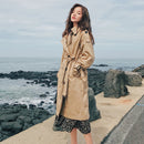 Mode Marke Neue Frauen Trenchcoat Lange Zweireiher Gürtel Blau Khaki Dame Kleidung Herbst Frühling Oberbekleidung Oversize Qualität