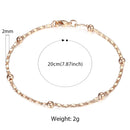 Dünnes 585 Roségold Schmuckset für Frauen Marina Bead Gliederkette Armband Halskette Set Frau Party Hochzeit Schmuck Geschenke CS09