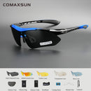 COMAXSUN Professionelle Polarisierte Fahrradbrille Fahrradbrille Outdoor Sport Fahrrad Sonnenbrille UV 400 Mit 5 Gläsern TR90 2 Style