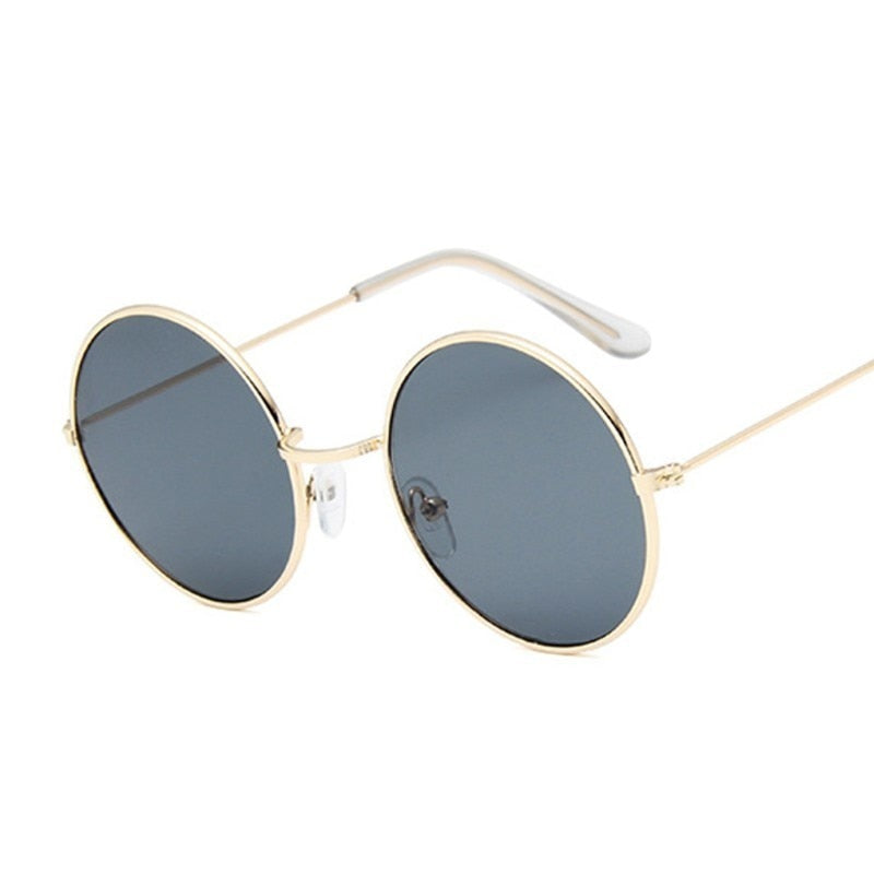 Gafas de sol redondas pequeñas para mujer, marca famosa de diseñador, gafas de sol Vintage para mujer, gafas de Metal con personalidad Retro, estilo