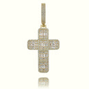 Qualität Iced Out Asscher Cut Kreuz Anhänger Halskette Herren/Damen Mikro gepflastert Hip Hop Gold Silber Farbe Bling Charm Ketten Schmuck
