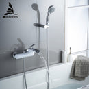 Bathtub Faucets Chrome Bath Shower Set White Shower Set Bathtub Mixer Tap Dual Contral Shower Wall Mounted For Bathroom WF-6018