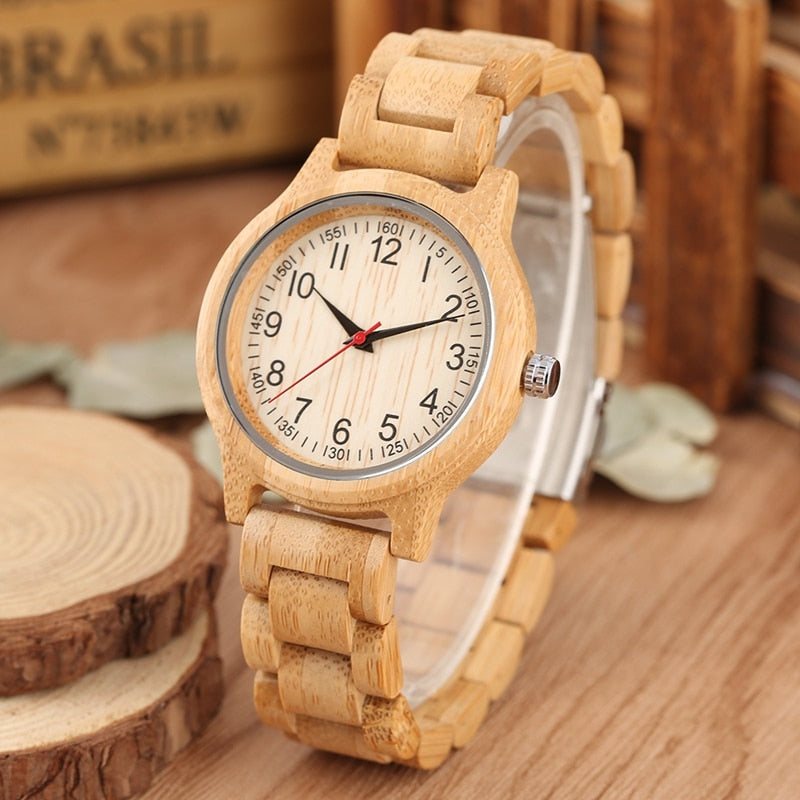 Reloj de madera para mujer, reloj de madera de bambú Natural, relojes de primeras marcas de lujo, reloj de cuarzo para mujer, reloj de vestir, brazalete de madera como los mejores regalos